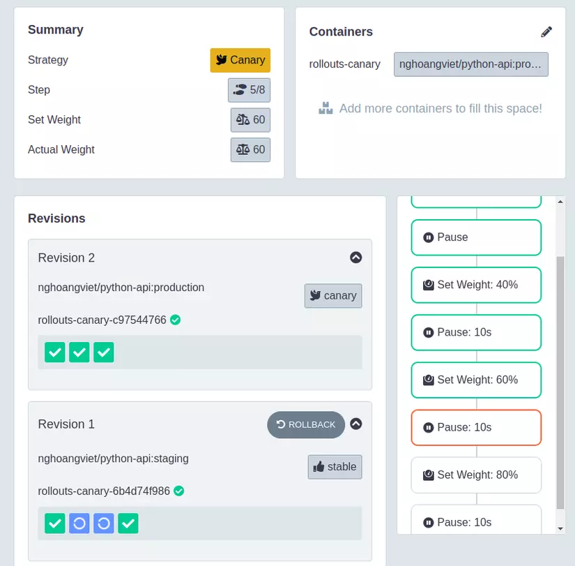 Deployment fully rolled out to the new version