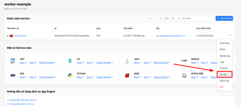 Redis service up