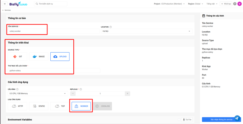 Worker service config