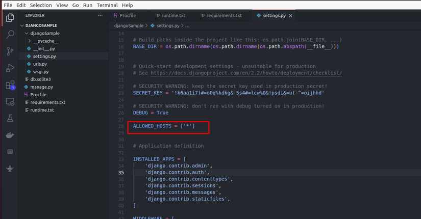ALLOWED_HOSTS configuration