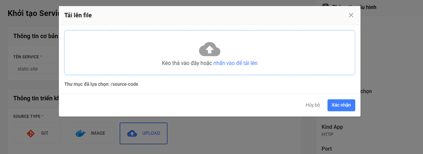 Folder confirmed for upload