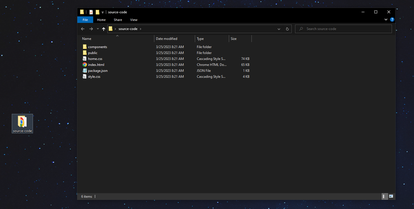 Local source code folder