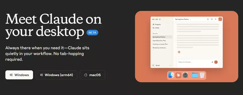 Claude Desktop install page