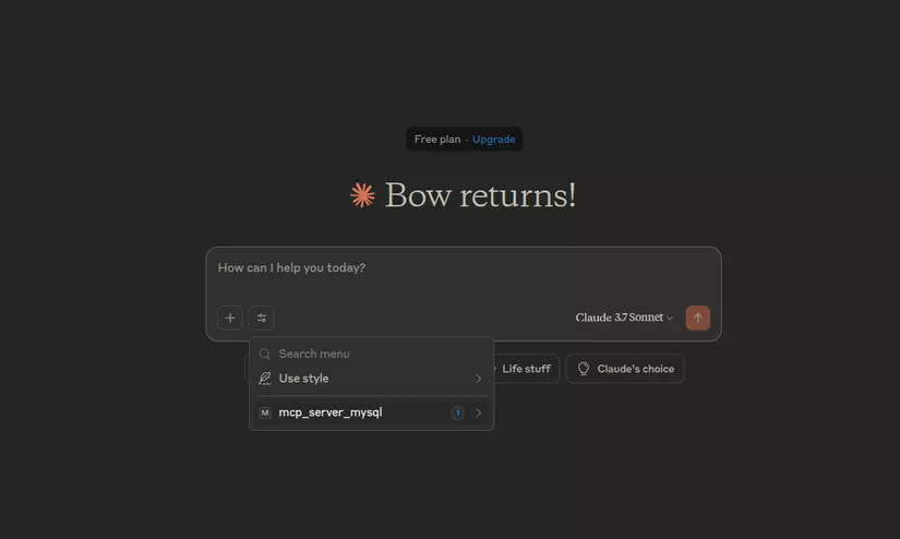 MCP server enabled in Claude Desktop chat panel