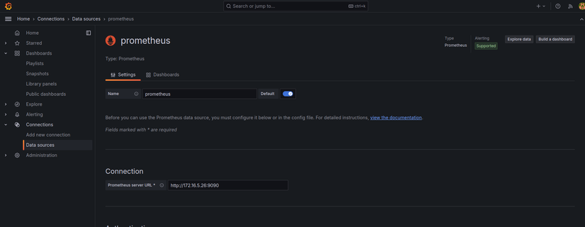 Grafana add data source screen